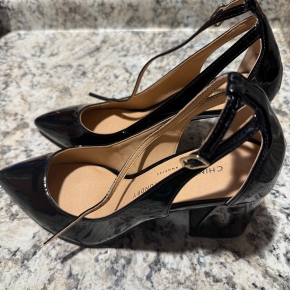 Women’s Black Block Heels with Strap - Picture 2 of 7